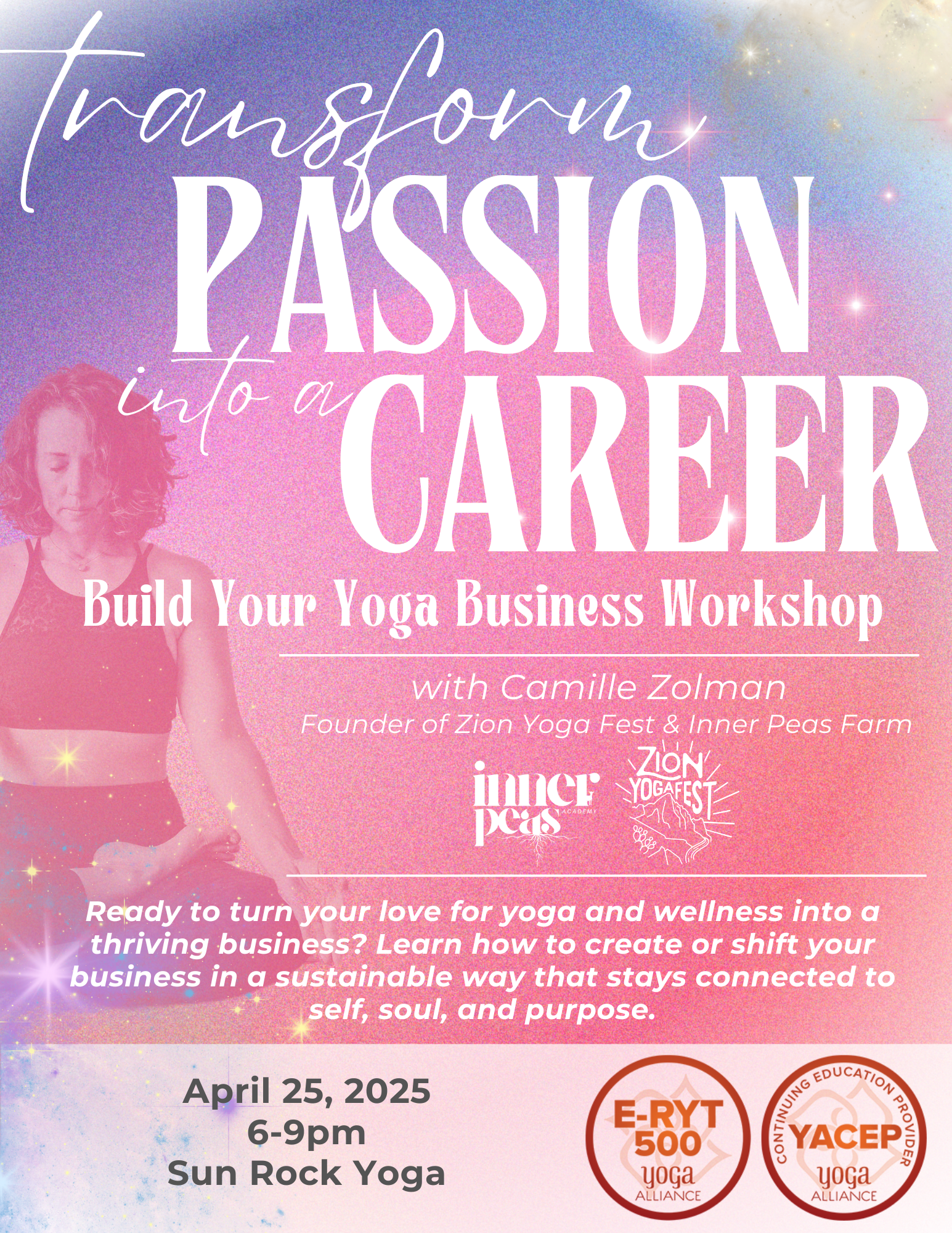 Business of Yoga Workshop - Profitable Wellness Career Photo Shoot Pictures CEC Yoga Alliance